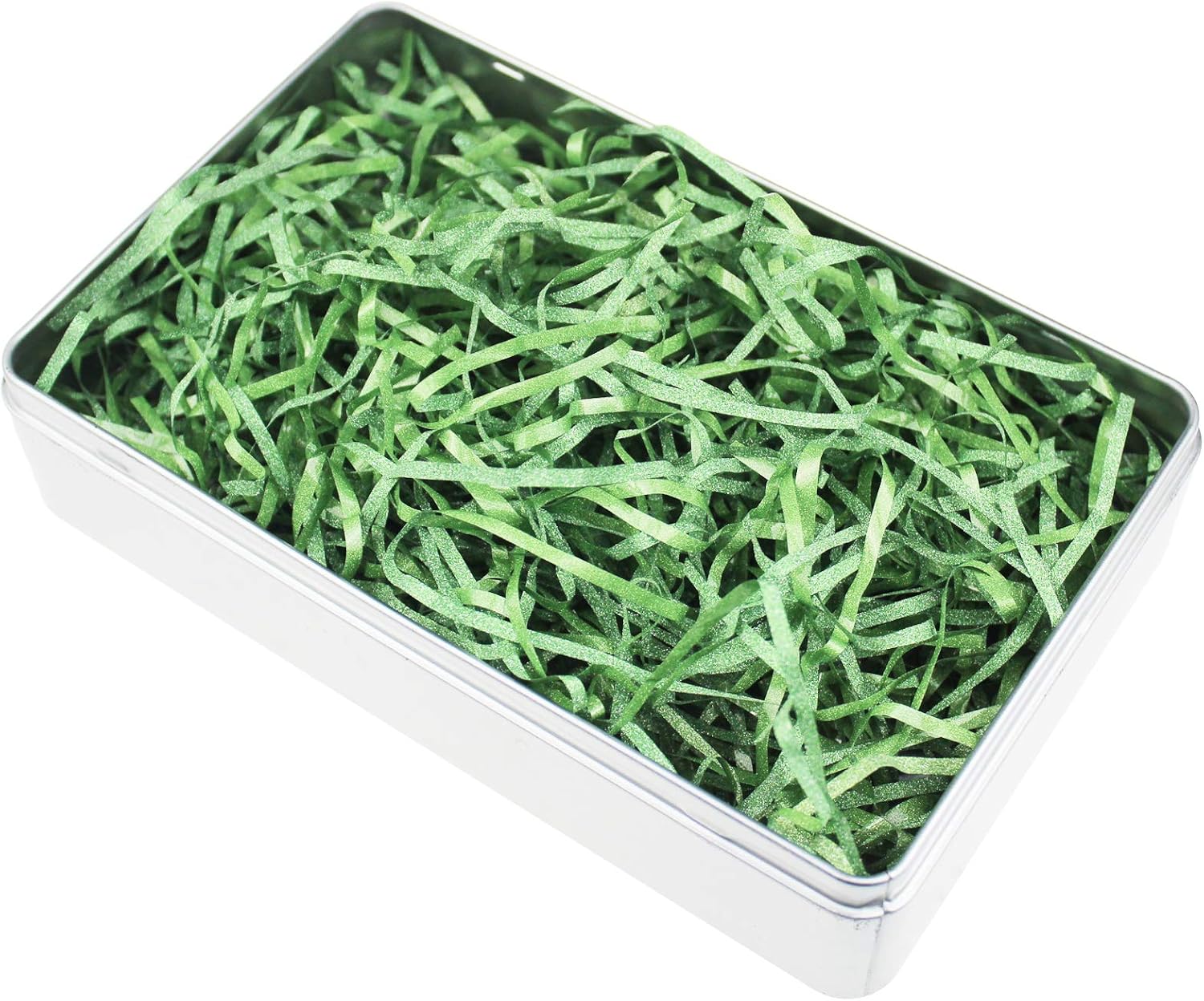 LJY 100g Green Glitter Shredded Paper for Gift Boxes, Iridescent Hamper Filling Tissue Paper - Image 3