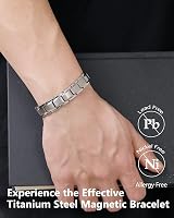 Jeracol Titanium Steel Magnetic Bracelet for Men Adjustable 22cm Box Tool view 7