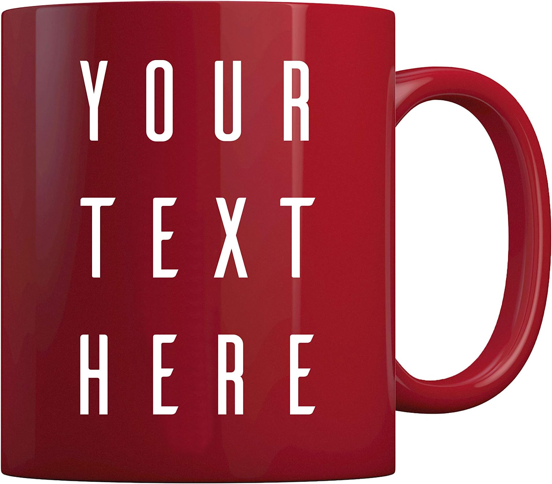 Custom Coffee Mug 11 oz Ceramic Personalized Coffee Mug cups Customized With Your Text Personalized Gifts Ceramic Coffee Mugs Coffee Gift For Friends | Red Coffee Mug