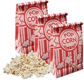 Keriqi Popcorn Bags, 2 oz Flat Bottom Paper Popcorn Bags for Family Movie Night Baseball Themed Carnival Christmas Birthday Party 100 Pcs