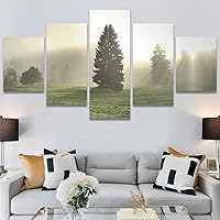 SIGNWIN 5 Panel Canvas Wall Art Modern Art Dramatic Forest Multicolor Photography Romantics Scenic for Home Decorations Ready to Hang - 60