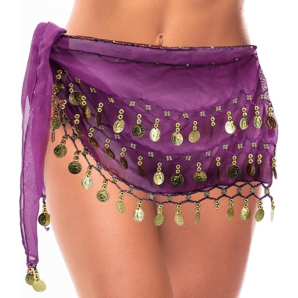 Amazon.com: Belly Dance Hip Scarf, Red Dancer Outfit Skirt  display picture 1