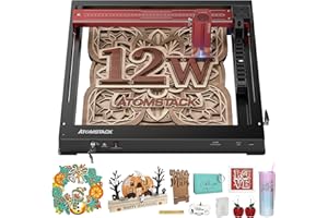 ATOMSTACK A12 Pro Laser Engraver,12000mW Laser Cutter Engraving Machine for Personalized Gifts, 60W Precisely Laser Engraving Machine, Installation Free Laser Engraver for Wood and Metal, Acrylic etc