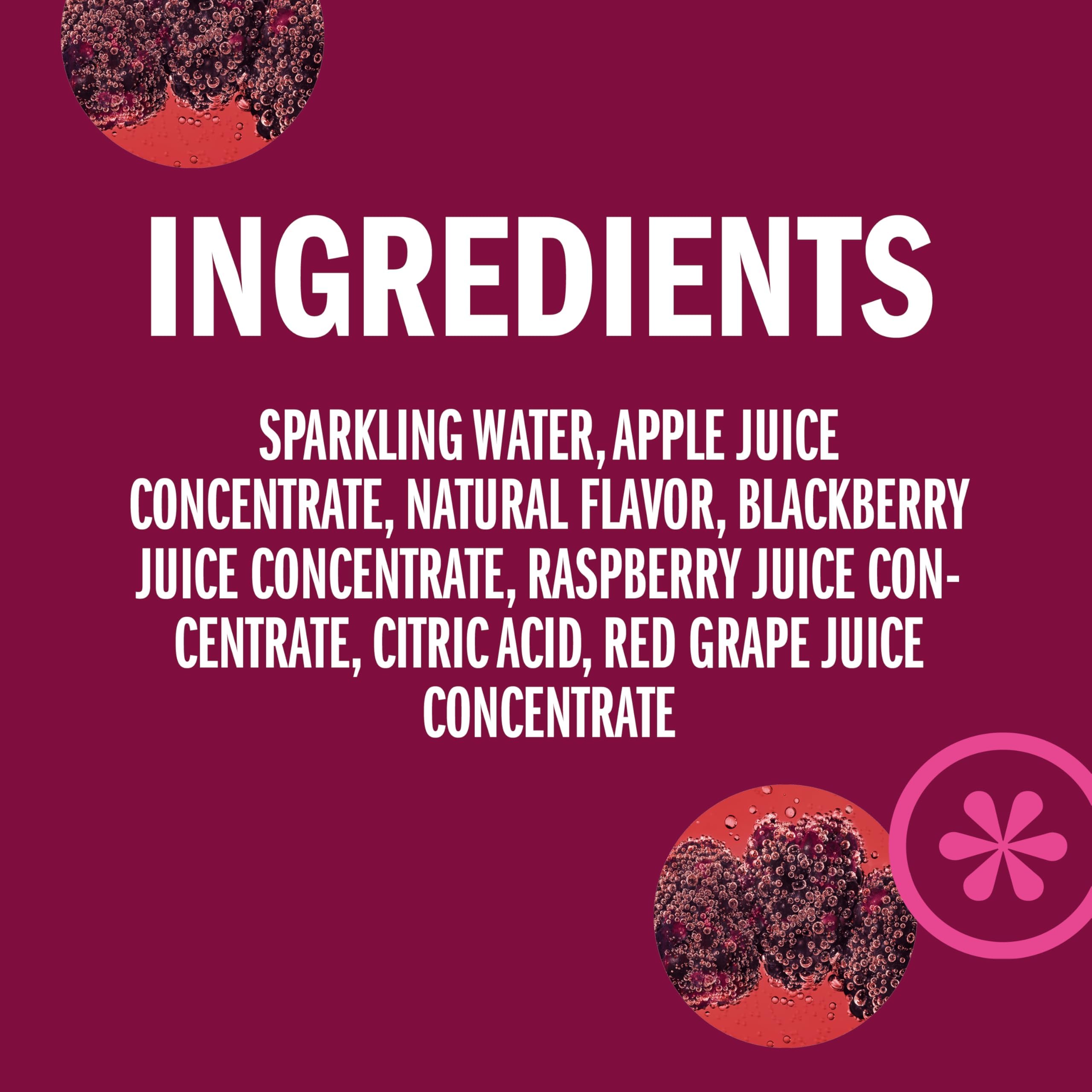 IZZE Sparkling Water Juice Beverage Blend, Blackberry, No Sugar Added, 8.4 FL OZ, 24 Cans