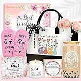 Saineron Gigi Gifts for Grandma Gifts for Grandma Birthday Gift for Grandmother Gift from Grandkids Gigi Bracelet Tote Bag Cup Candle Socks Acrylic Puzzle for Mothers Day Christmas Easter