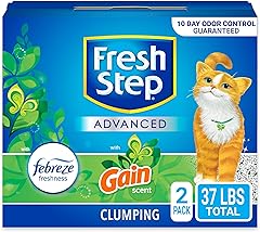 Fresh Step Advanced Clumping Litter With Febreze Freshness With Febreze Gain Scent, Fights Odor on Contact, 37 lbs. (2 x 18.5