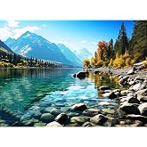 VOLUVOLU 500 Piece Puzzle for Adults,Glacier Park Jigsaw Puzzles 500 Pieces | Mountain Jigsaw Puzzle,Birthday Party for Family Adults Funny Puzzle