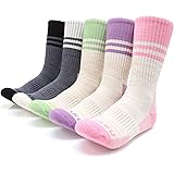 MIRMARU Women’s 5 Pairs Hiking Socks- Moisture Wicking Outdoor Athletic Sports Cushion Crew Socks