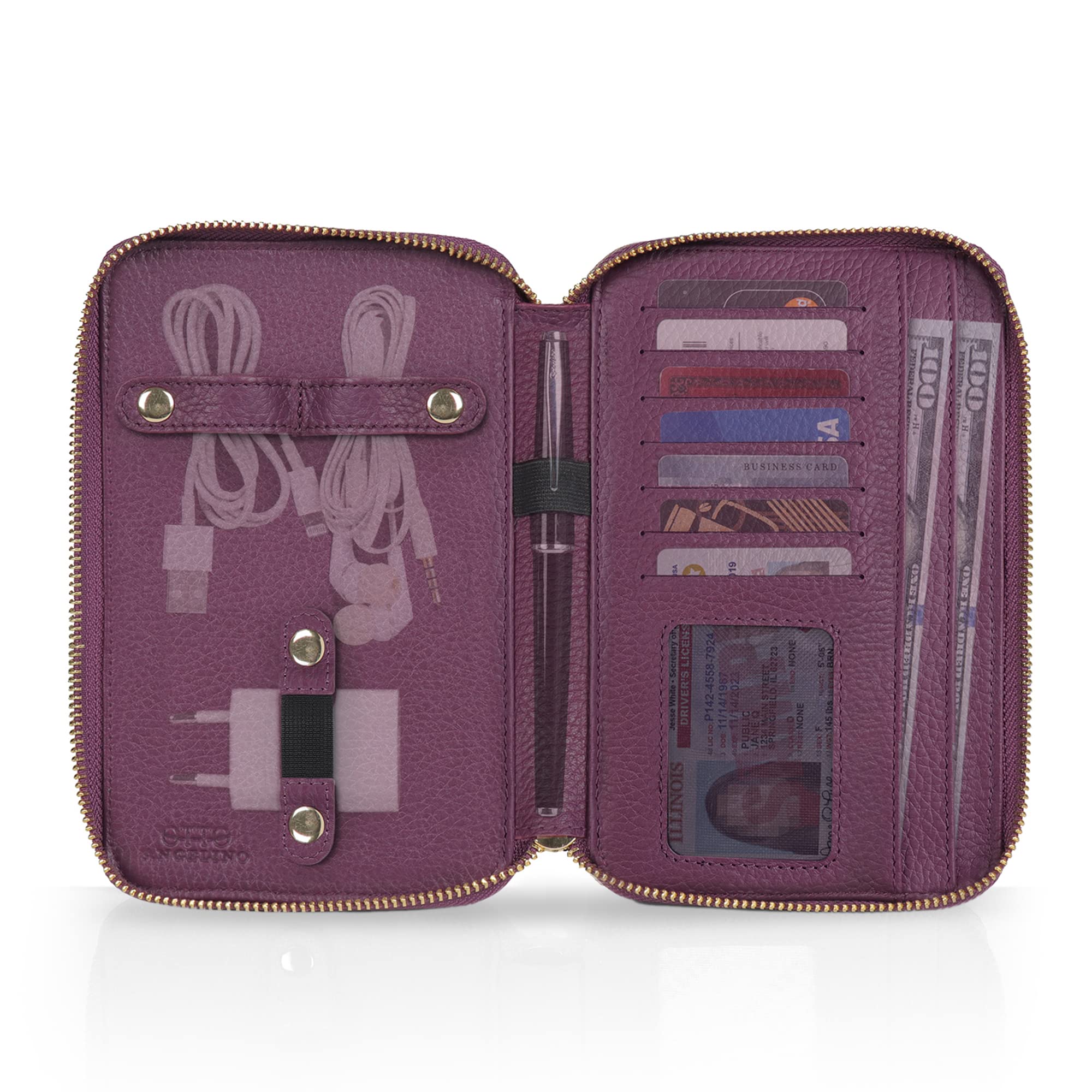 Otto Angelino - OTTANA Genuine Leather Handbag – Unisex (Purple)