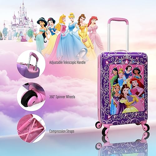 luggage 20 inch Disney Princess Hard-Sided Rolling Spinners Carry