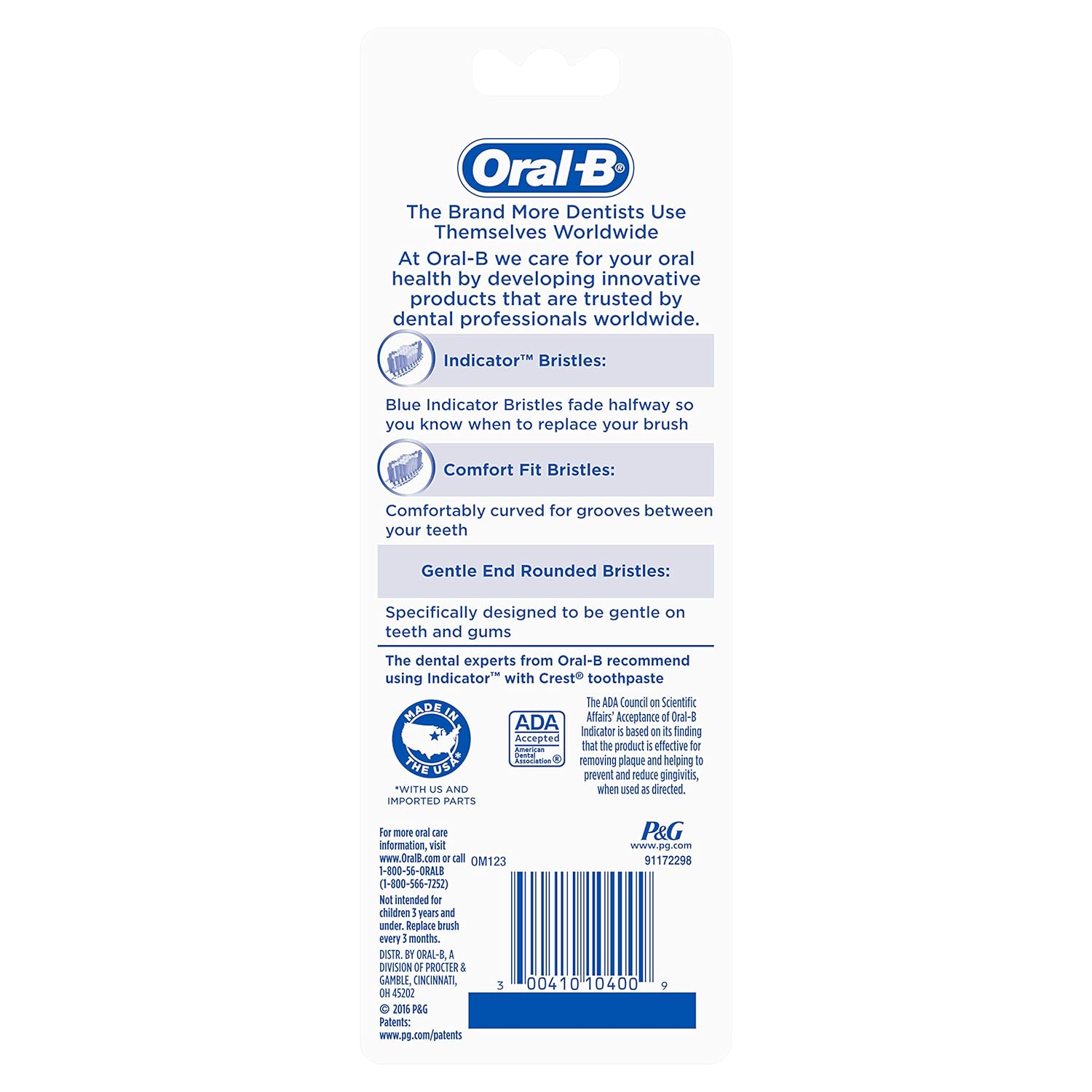 Oral-B Indicator Color Collection Manual Toothbrush, Soft, 4 Count : Beauty