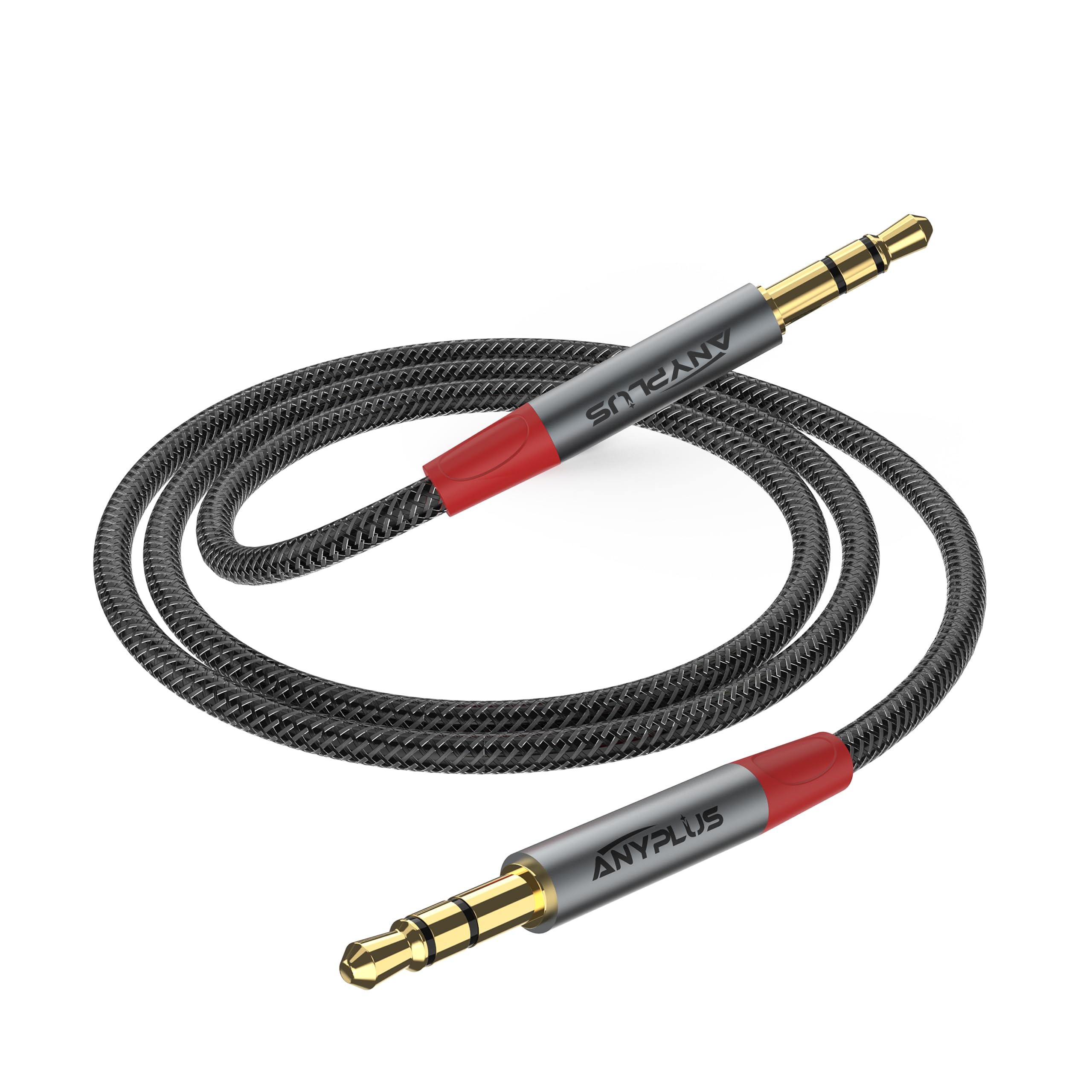 ANYPLUS 3.5mm Male to Male Audio Cable, 0.5M-(1pcs) Fish Wire Braided 1/8 TRS Aux Cable Compatible with Headphone Jack, Auxiliary Cord for iPhone, Home/Car Stereo, Speaker, Echo