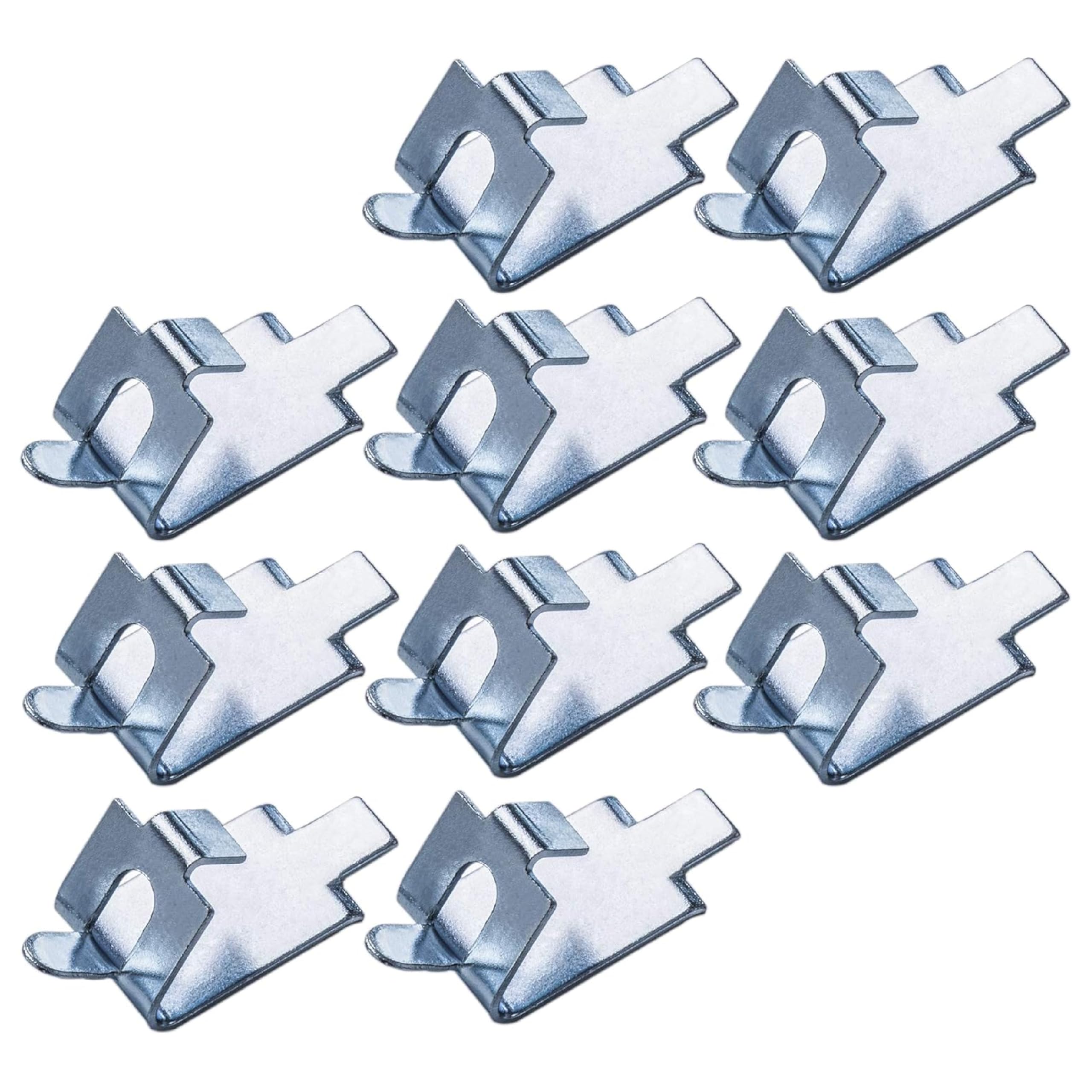 Photo 1 of [10 PACK] BlueStars 920158 Freezer Shelf Clips – Stainless Steel Support for Refrigerators, Replacement Freezer Cooler Shelf Support, Exact Fit Replacement Shelf Square Buckles Clips