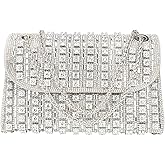 COAIMANEY Womens Sparkly Rhinestone Crystal Glitter Clutch Purse Evening Handbag Shoulder Bag for Wedding Party Prom
