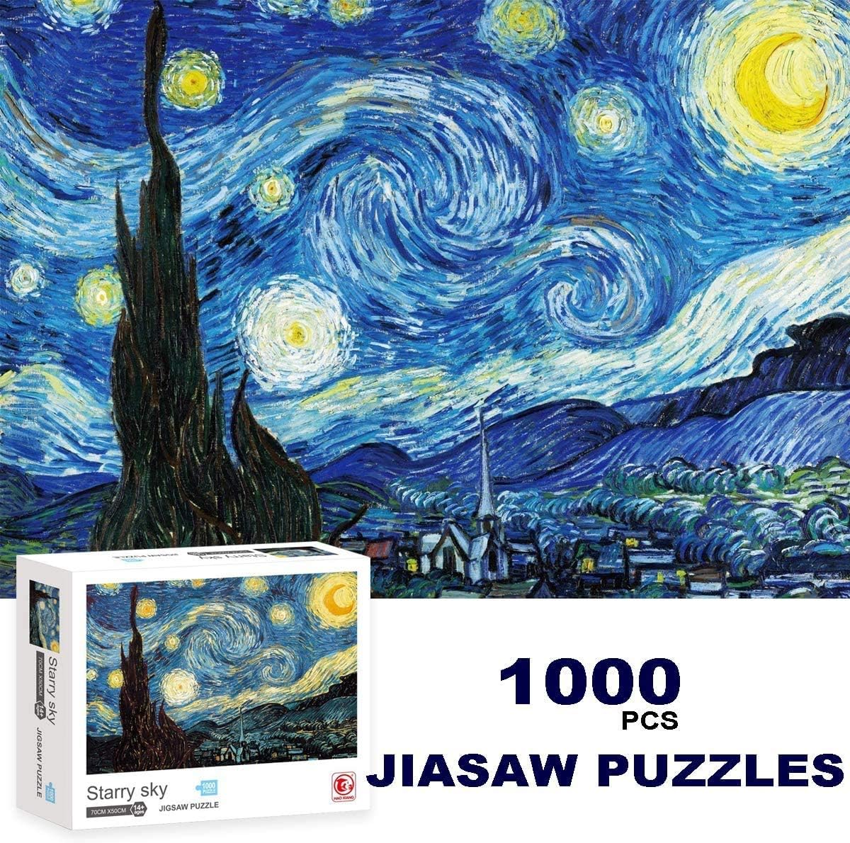 Jigsaw Puzzle 1000 Piece Starry Night by Vincent Van Gogh Puzzle for
