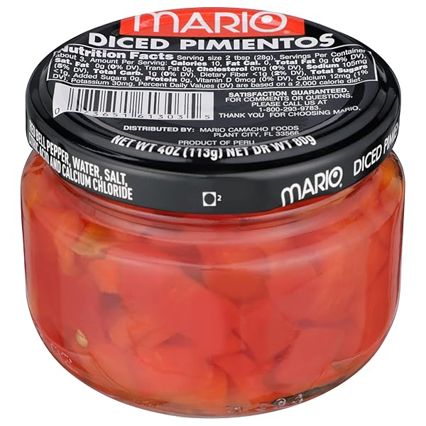MARIO CAMACHO FOODS PIMIENTOS DICED, 4-OUNCE (PACK OF...