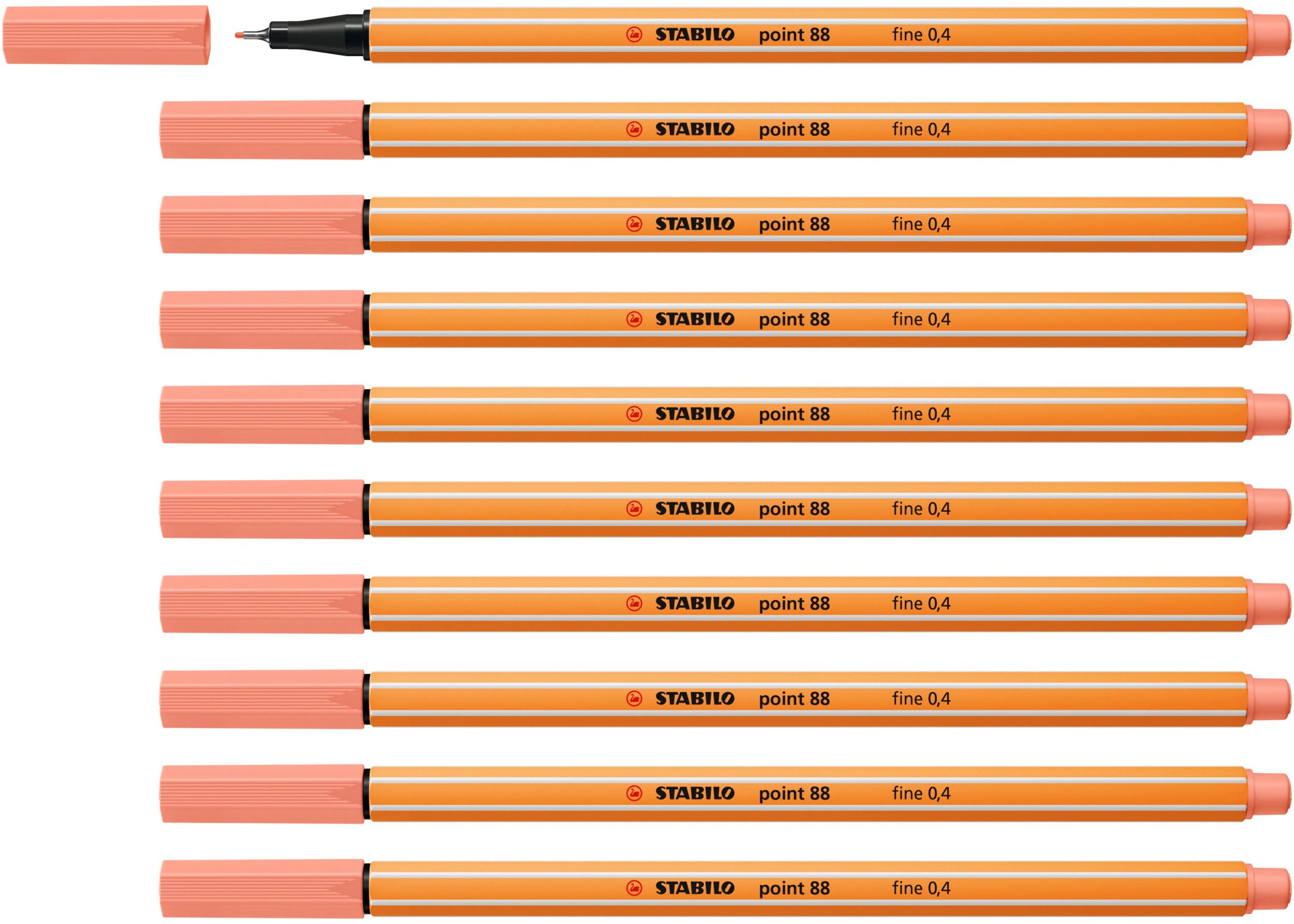 STABILO point 88 - Fineliner - Pack of 10 - Apricot — image 1
