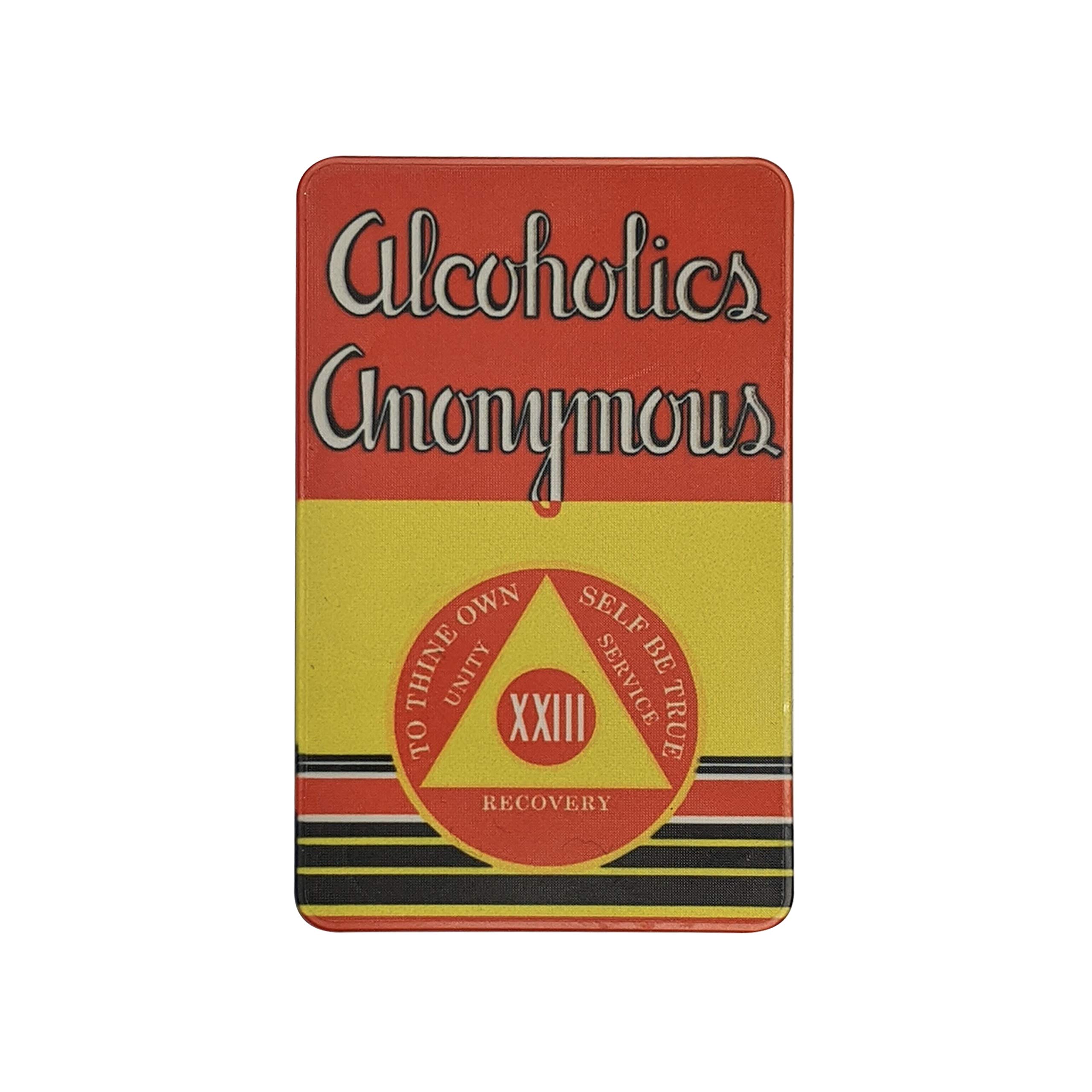 MYRECOVERYSTORE First Editionโ Big Book Alcoholics Anonymous Rectangular AA Sobriety Chip with How It Works (Years 1-50 Offered) Wallet Card Style Recovery Chip (Year 23) โ image 1