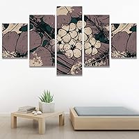 SIGNWIN 5 Panel Canvas Wall Art Modern Art Bouquet Colorful Decorative Elements Floral Multicolor Photography for Home Decorations Ready to Hang - 60