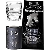 Shtox Rotating Glass (Art 002) Spinning Whiskey Glass for Any Occasions - Unique and Old Fashioned Barware Tumbler Crystal Whiskey Glasses, Spin Glasses for Scotch, Bourbon, Cocktail 320ml