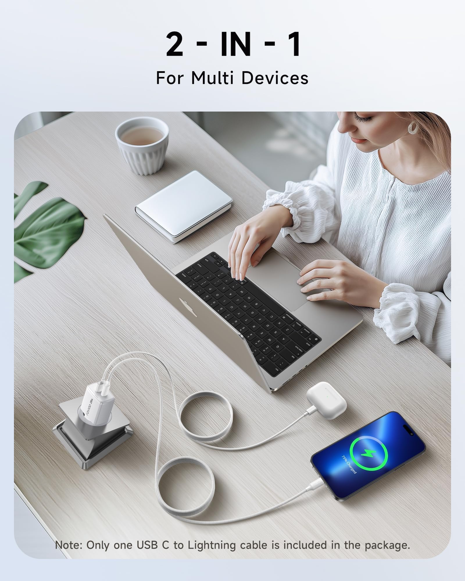 RAVIAD iPhone Ladekabel und Schnellladegerät [MFi-Zertifiziert] 20W iPhone Ladegerät, 2M USB C auf Lightning Kabel mit Netzteil Power Adapter Ladestecker für iPhone 14 Pro Max 13 Plus 12 11 SE X iPad 3