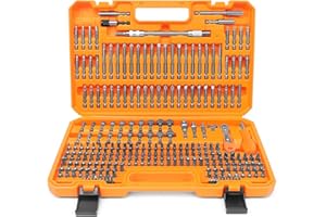 Amartisan 258-Piece Ultimate Screwdriver Bit Set, Chrome Vanadium Steel Driver Bit Set, Security bit set, Includes Bits Holder, Nut Driver, etc (Orange)