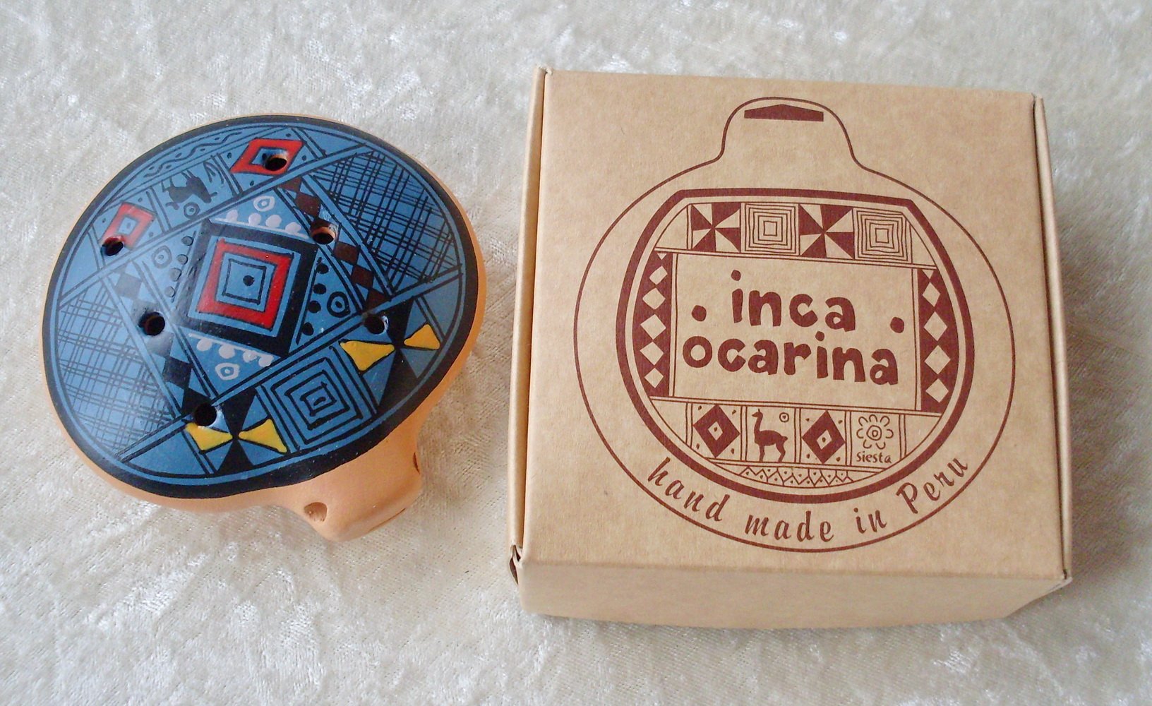 Traditional Peru Fair Trade Ocarina Flute Blue