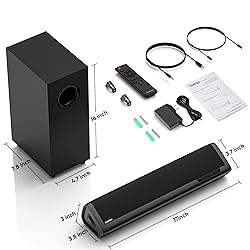 Saiyin Sound Bar for Smart TV with Subwoofer, 2.1
