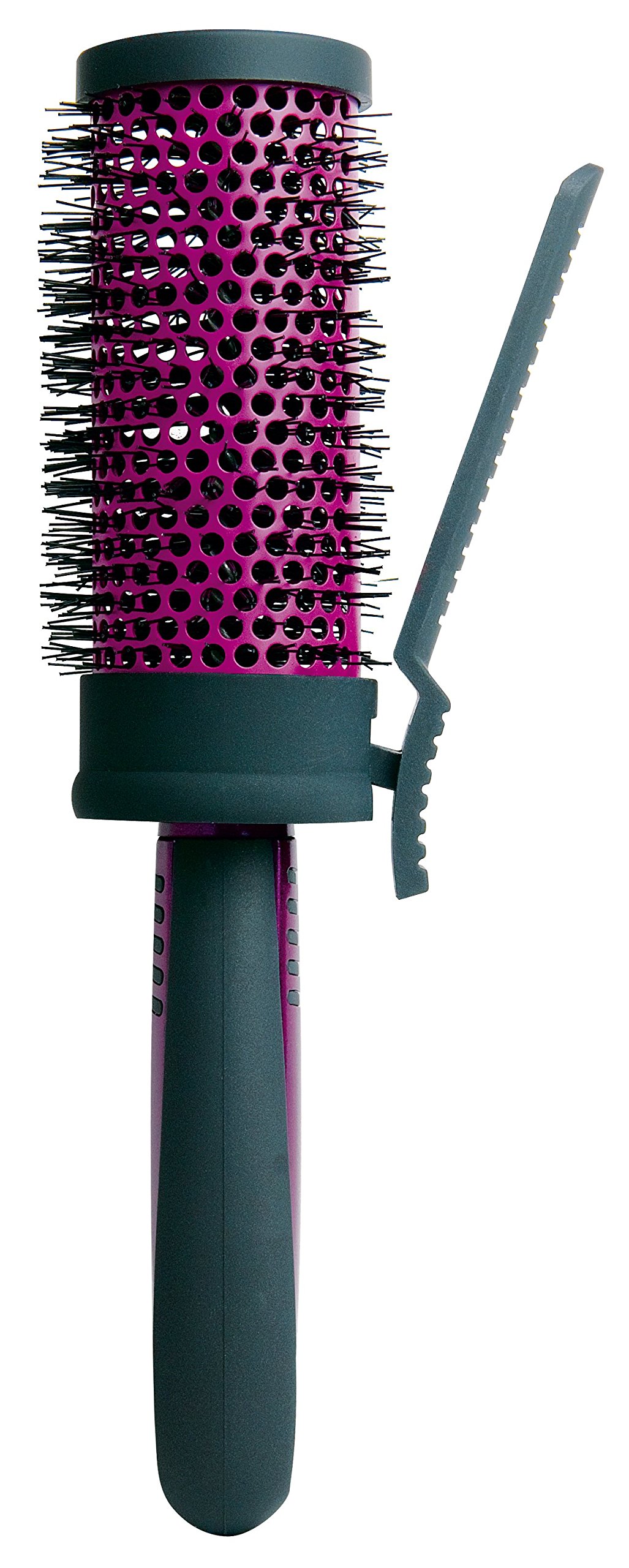 Titania Hairdryer Round Brush, Diameter Approx. 5.5 cm with Clip, Black/Purple, 1 Pack (1 x 116 g)