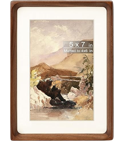 Amazon.com - FLECHAZO 5x7 Picture Frame Wood with 4x6 Mat,Natural