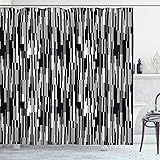 Ambesonne Black and White Shower Curtain, Barcode
