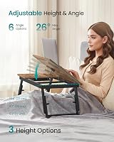 SONGMICS Bed Laptop Table with Adjustable Tilt 15.6 In Bamboo Desk LLD105B01 view 3
