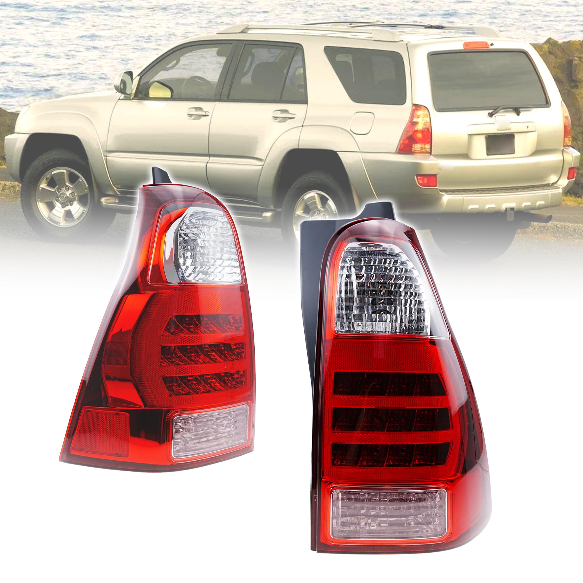 Photo 1 of 1 LEVANLIGHT Rear Tail Light Replacement For Toyota 4Runner 2006-09 SR5 Sport Limited 6Cyl 4.0L 8Cyl 4.7L | Replace# 81561-35280 81551-35320 (Pair LH+RH)