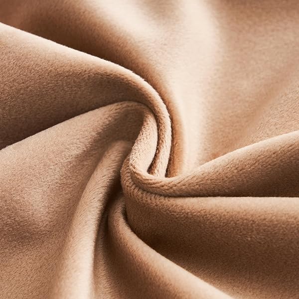 TOPFINEL 102 INCHES LONG CUSTOM BLACKOUT VELVET CURTAINS,BEIGE BLUSH SOUNDPROOFING PLEATED NOISE CANCELLING GROMMET CURTAINS FOR TRAVERSE RODS,VIRAL DRAPES 2 PANELS FOR LIVING ROOM