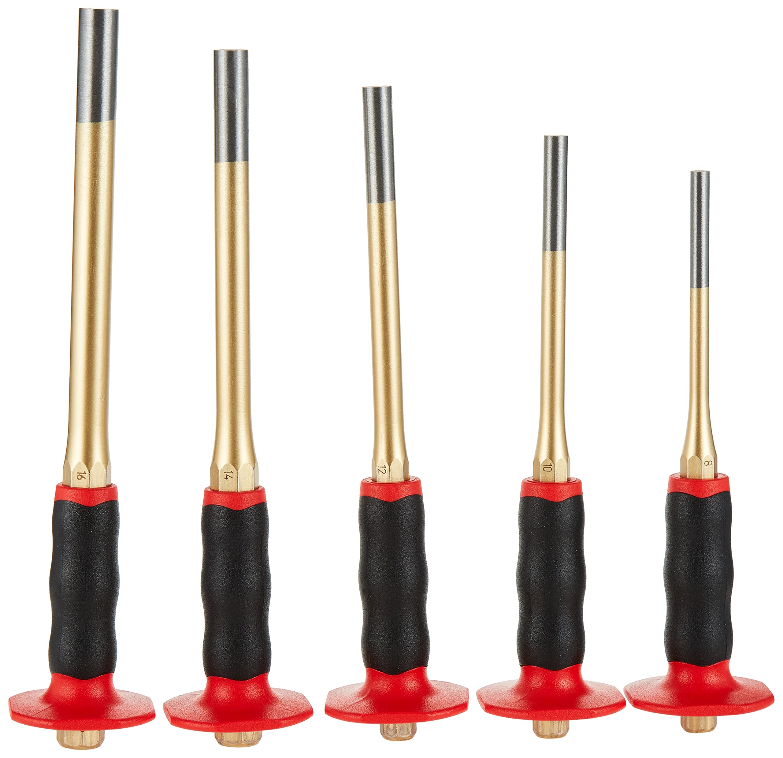 Rennsteig 425 153 0 Pin Punch Set Large with Hand Guard 5-Piece