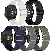 5 Packs Stretchy Nylon Bands Compatible with Garmin Instinct/Instinct 2 Solar, 22mm Sport Breathable Wristband for Garmin Instinct Tactical/Solar/Tide/Esports