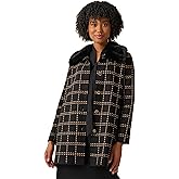Kasper womens Button Up Fur Collar Coatigan