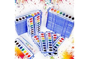 KMLYDGS 40 Pack Watercolor Paint Set Bulk -Kids Watercolor Paint Set with Brushes | Washable Non-Toxic Water Color Paint Sets for Kids Bulk, Adults, Classrooms, Parties & Art Activities.