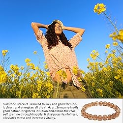 Sunstone Crystal Bead Bracelet – Healing Crystal