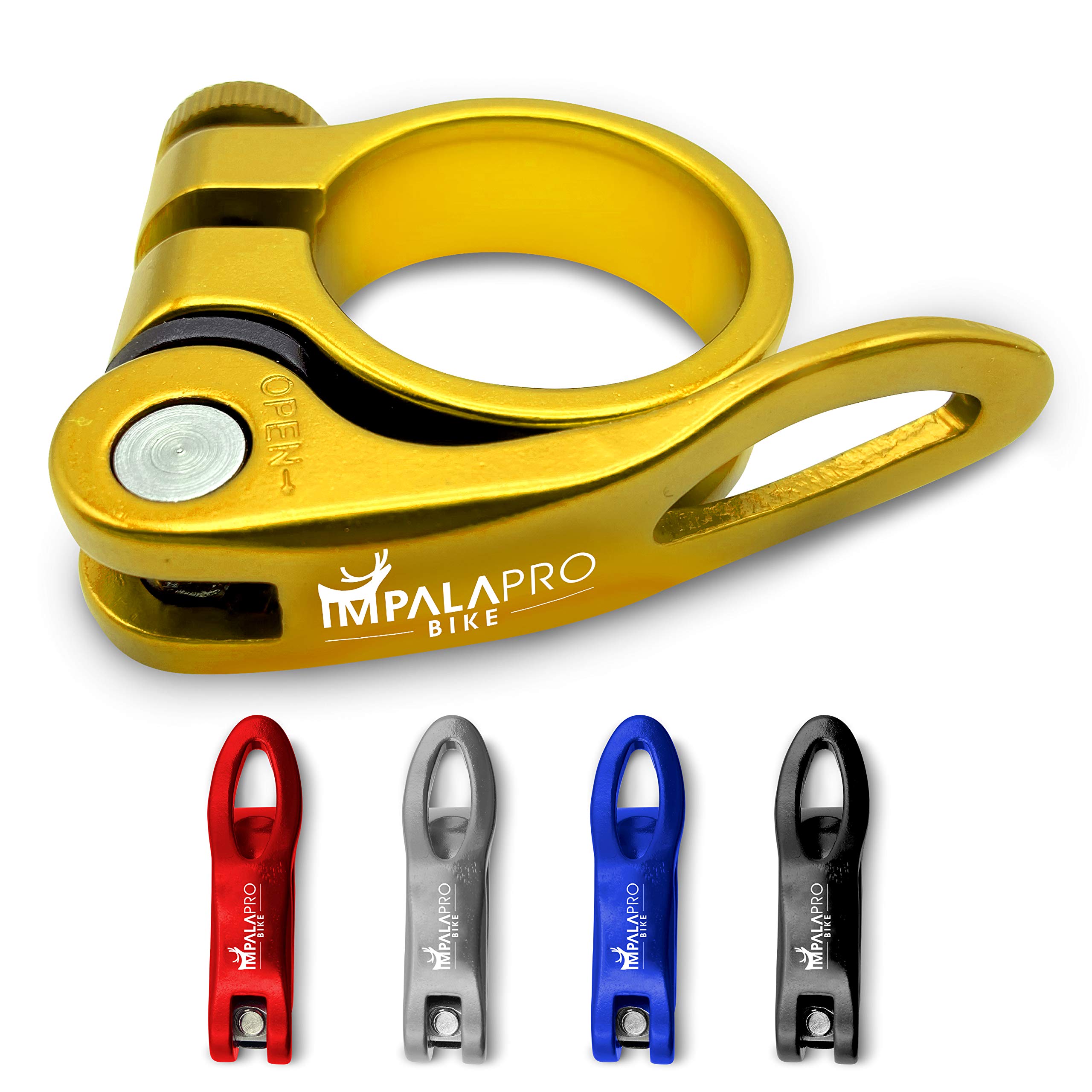 IMPALA Pro Bicycle Quick Release Seatpost Clamp - 31.8 mm, Gold 7075CNC