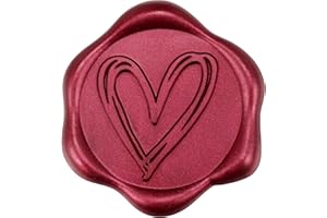 Yoption Heart Wax Seal Stickers, 50 Pack Burgundy Self Adhesive Envelope Seals for Wedding Party Birthday Christmas Invitatio