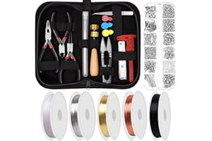 SONGIN Jewelry Making Kit, Jewelry Making Repair Tools for Adults, Wire Wrapping Kit with Pliers for Jewelry Bracket Necklace Making(Silver)