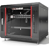 9U Wall Mount Server Rack Cabinet &ndash; 19" Network Rack Enclosure, 18" Deep Data Rack Cabinet with Fan, PDU &amp; Shelf for IT Equipment, Switches and Patch Panel