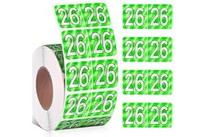ZZUNKN 2026 Year Stickers, File Folder Year Labels, Color Coded Year Stickers for End Tab File Folders Office Supplies, 500/Roll, 1 Roll, 3/4" x 1-1/2" (PVC Green)