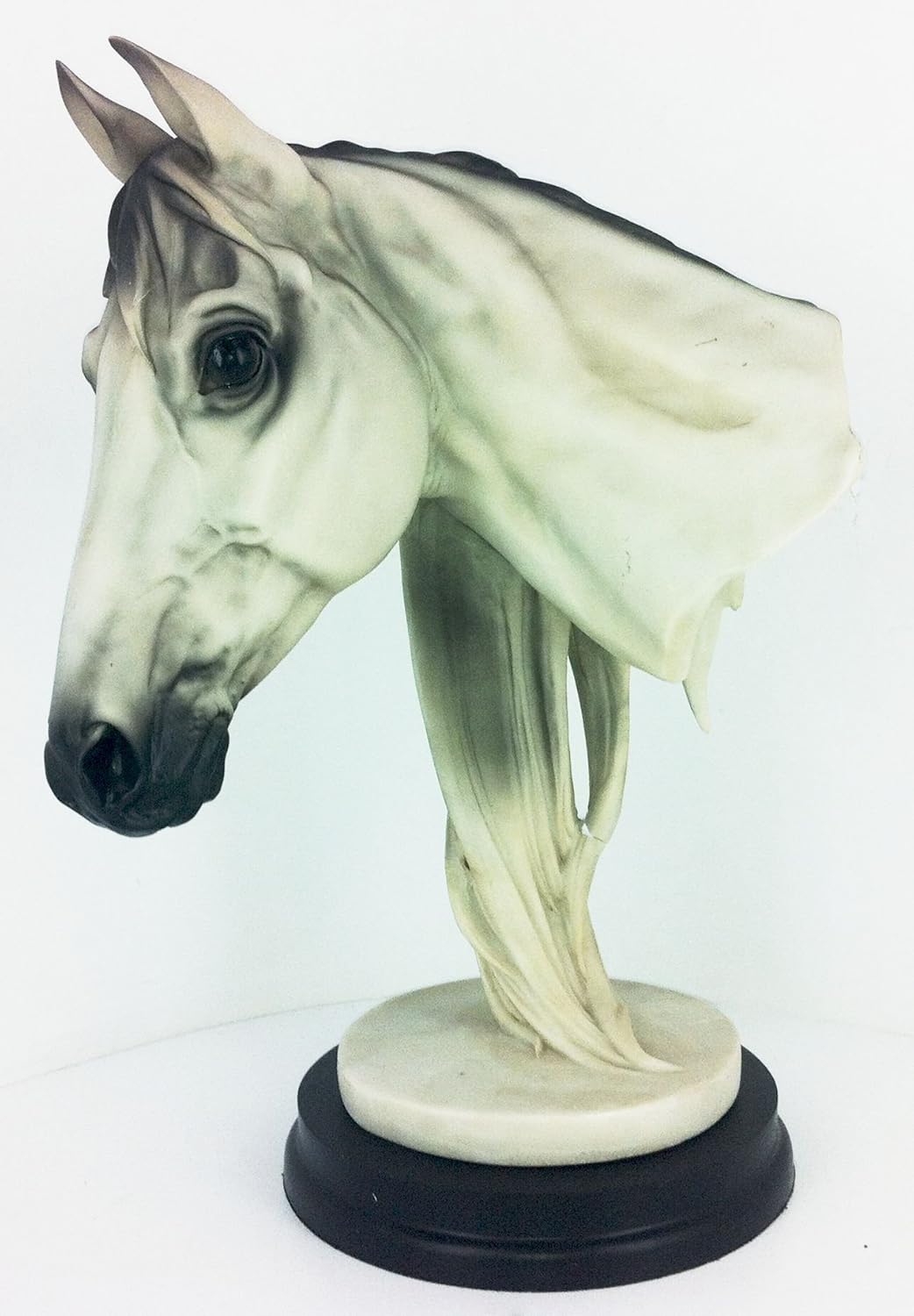 Racing Horse White Head Bust Figure Collectible Statue