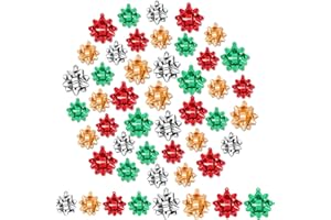 JOICEE 24pcs Christmas Charms For Jewelry Making, Christmas Metallic Ribbon Gift Bows Charms for XMAS Bracelet Necklace Earring Craft Supplies