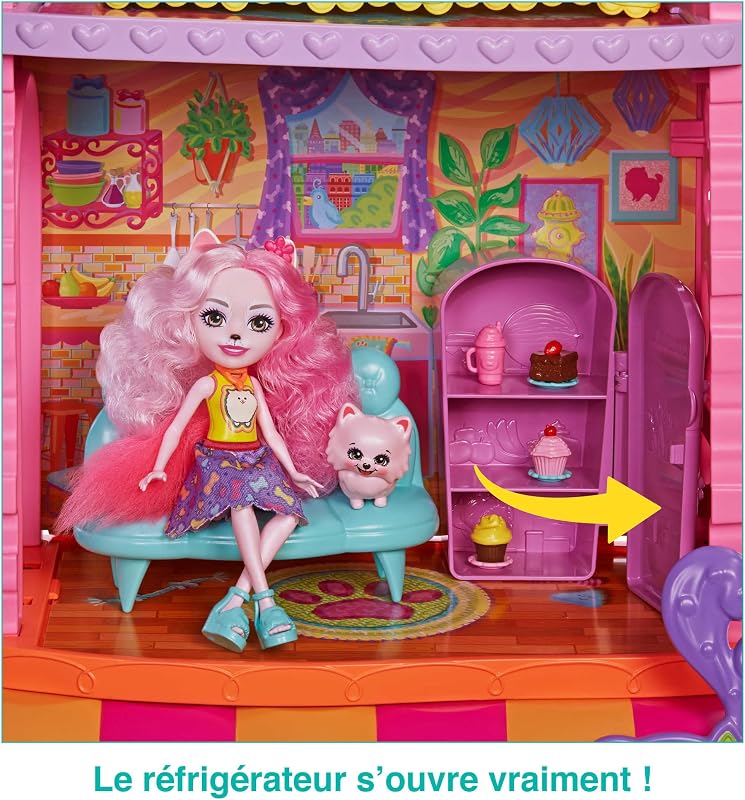 , Coffret Appartement avec 1 Poupée Palmer Poméranien, 1 Figurine du Chien Pommy et Accessoires, Jouet Enfant , Dès 4 Ans, HJH65