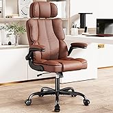 Kensaker Executive Leather Office Chair, Computer Chair with Thick Cushion & Lumbar Support, Ergonomic Desk Chair with Adjust