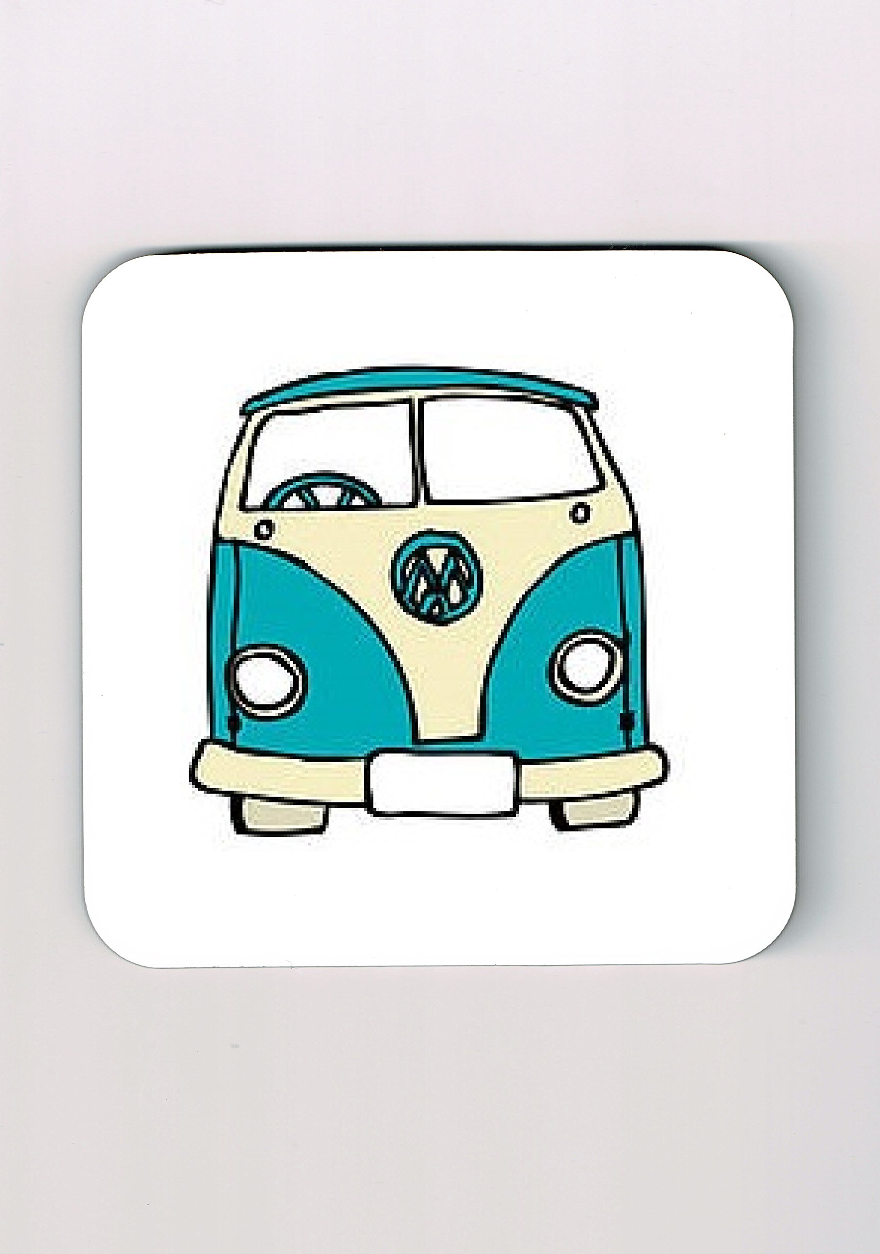 Light Blue Campervan Coaster, Camper Van Coaster, VW Campervan Coaster