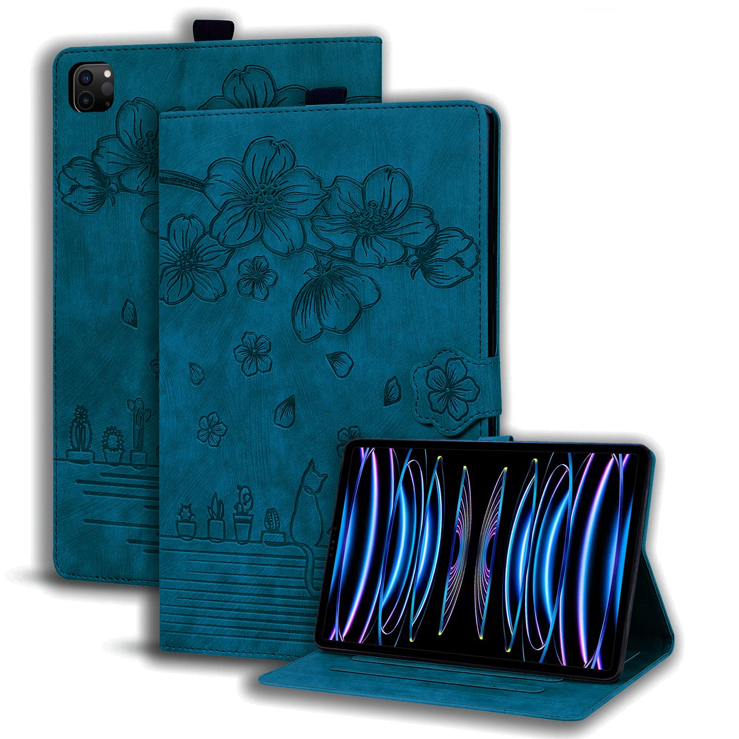 Succtopy Case for iPad Pro 12.9 6th/5th/4th Generation 2022/2021/2020 Folio Flip PU Leather Cover with Pen Holder Protective Tablet Case with Stand Function iPad Pro 12.9 2022/2021/2020 Royal Blue